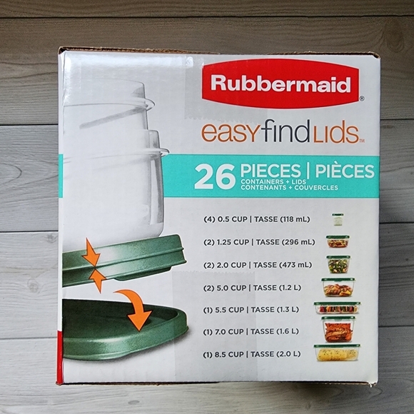 Rubbermaid EasyFindLids 26 piece storage container set w/vents Blue Spruce NWT - Picture 4 of 10